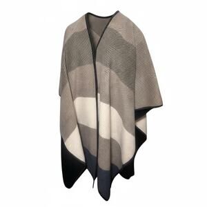 Ike Behar Multicolor Wrap Poncho Cape One Size Fits Most